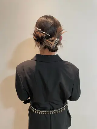 ミディアム ヘアアレンジ mizu🐾 hair braceのヘアスタイル