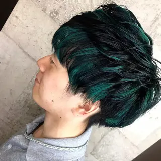 ショート カラー メンズ メッシュ&パーマ特化 🔥山田雄大🔥のヘアスタイル