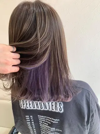 ミディアム カラー 店長ハイトーンカラー 柞山史奈のヘアスタイル