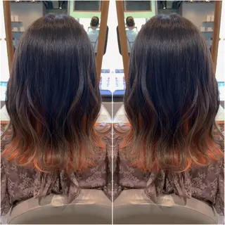 セミロング カラー ヘアアレンジ 韓国hair🦋 Nanaのヘアスタイル