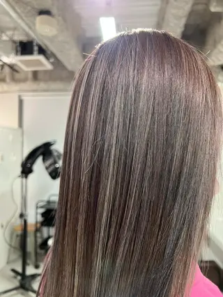 ミディアム カラー ハイトーン&髪質改善 ＆韓国エクステ🤎のヘアスタイル