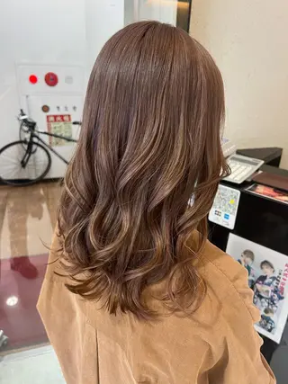 セミロング カラー エクステ＆艶カラー 🎀YURINA🎀のヘアスタイル