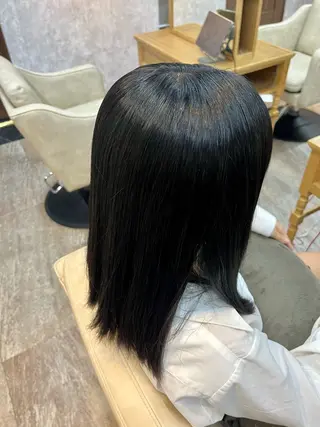 ミディアム 縮毛矯正⚡️カラー いいじまのヘアスタイル