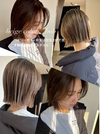 ショート カラー 松井那津子 /ハイライトブリーチのヘアスタイル