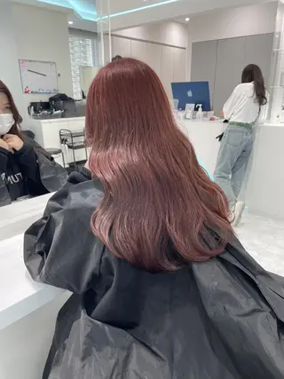 ロング カラー ガーリー♡女の子っぽ ヘア♡ピンクカラー♡のヘアスタイル