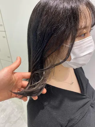 ミディアム カラー パーマ ヘアアレンジ ネイル マツエク・マツパ 韓国風ベージュ🤎 赤みなし🌿横浜🤎のヘアスタイル