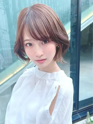 ミディアム カラー パーマ 【公式】amble luxe池袋東口🩷のヘアスタイル