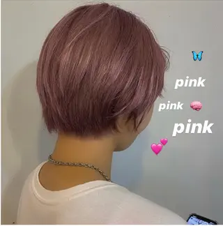 ショート カラー ヘアアレンジ ハイトーン/透け感 カラー🎀真香のヘアスタイル
