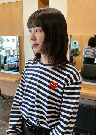 ミディアム カラー 西山 紗耶香🪽 透明感カラー/ボブのヘアスタイル
