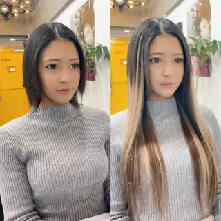 ロング プルエクステ界隈 ハイトーン/カツオ✨のヘアスタイル