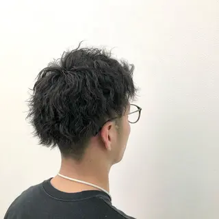 ショート カラー パーマ メンズ エビスザキレン／メン ズ／心斎橋🌳のヘアスタイル