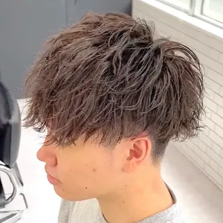 ショート パーマ メンズ 中崎町メンズパーマ/ シャドウ/山下拓実のヘアスタイル