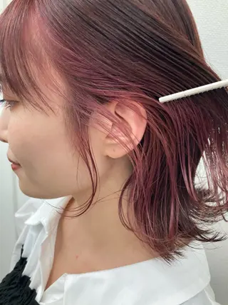 ミディアム カラー あべ えみのヘアスタイル