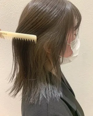 ミディアム カラー hub hair レイヤー/透明感のヘアスタイル
