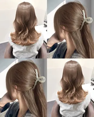 ミディアム カラー ダブルカラー🤍 髪質改善／原島のヘアスタイル