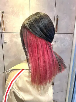 ミディアム カラー ヘアアレンジ 🌈インナーカラー ‘ショウマ’🌈のヘアスタイル