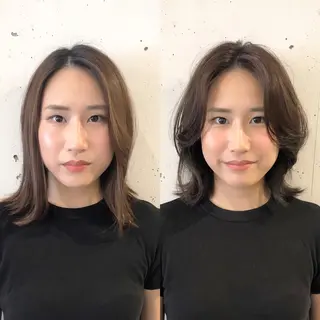 ミディアム 髪質改善縮毛矯正 専門店のヘアスタイル