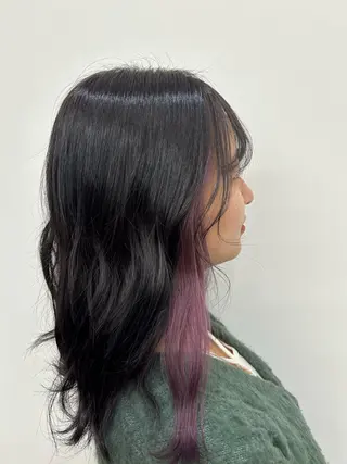 ミディアム カラー 田中 梨緒のヘアスタイル