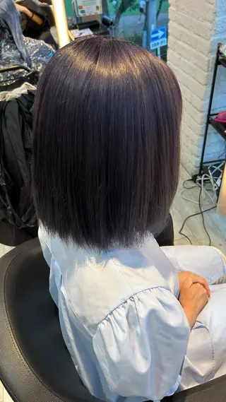 ミディアム カラー 有働由良／ハイトーン ／韓国メンズヘアのヘアスタイル