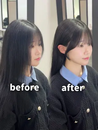 ロング カラー YUZU🎀顔まわり ×レイヤーカットのヘアスタイル