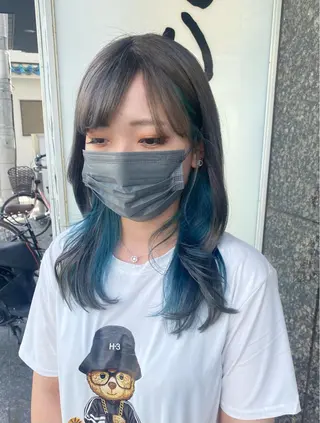 ロング カラー パーマ ヘアアレンジ マツエク・マツパ 川上 麻梨阿のヘアスタイル