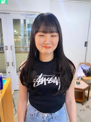 ロング カラー 竹内 柚子のヘアスタイル