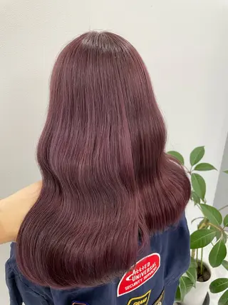 セミロング カラー ブリーチ・縮毛矯正 三島佳音のヘアスタイル