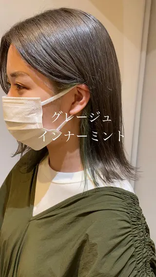 セミロング ハイトーン/カラー/ 用賀/稲若健太郎のヘアスタイル