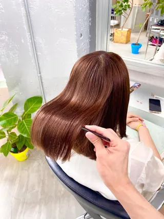 ミディアム パーマ 艶髪と透明感を ‼️/若林のヘアスタイル