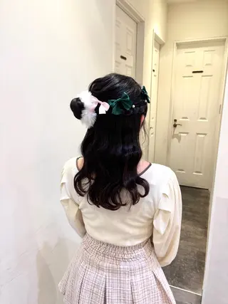ヘアアレンジ 🇰🇷韓国レイヤー 多幸感メイク🤍のヘアスタイル