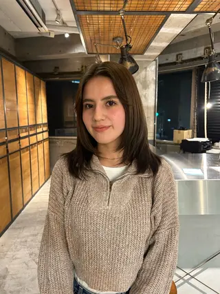 セミロング カラー keen 立川のヘアスタイル