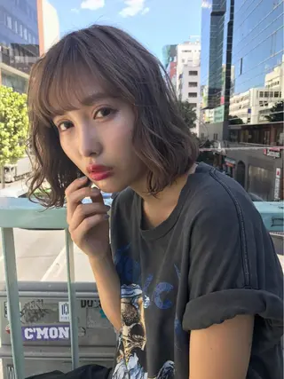 ミディアム 透明感カラー🌿ボブ ✨飛田　ケイのヘアスタイル