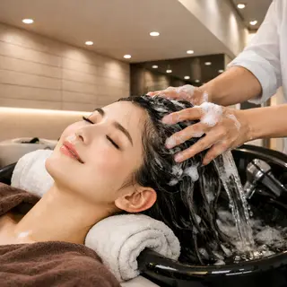 ロング ヘアアレンジ 中谷大志朗 学割レイヤーカットのヘアスタイル