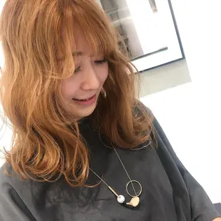 ロング カラー ムトウセイマ/ 縮毛矯正/ブリーチのヘアスタイル