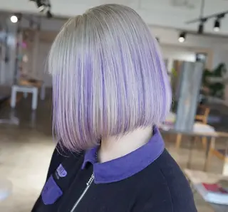 ミディアム カラー ナチュラルカラー/ ハイトーン AMIのヘアスタイル