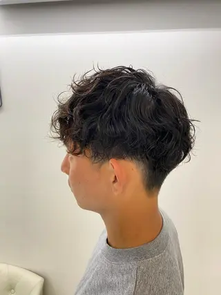 ショート パーマ メンズ デジタルパーマ 🌀ボブ　萩原　龍のヘアスタイル