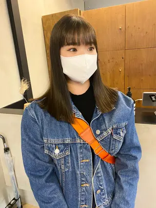 ミディアム カラー パーマ ヘアアレンジ 髪と音処　マトぺ所属・デザインカラー/ボブ ブリーチカラー/ユリのヘアスタイル