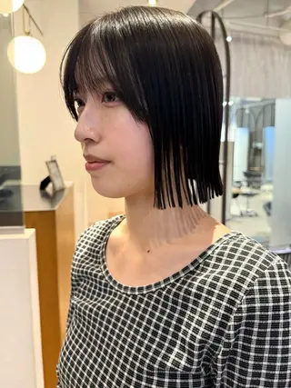 ミディアム 須藤 優真 切りっぱなしボブのヘアスタイル