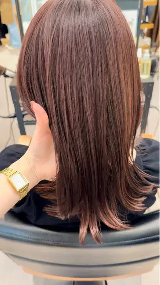 セミロング カラー パーマ ヘアアレンジ メンズ キッズ 骨格レイヤーカット 🌿美髪縮毛矯正のヘアスタイル