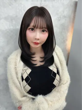 ミディアム カラー Tiam タクミのヘアスタイル