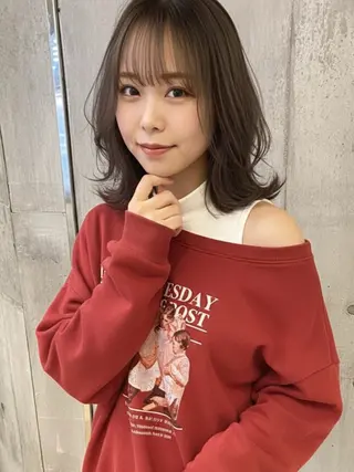 ミディアム カラー 田室 和幸のヘアスタイル
