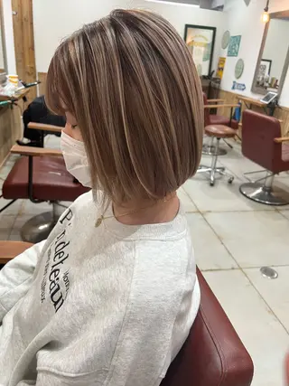 ミディアム hair design Norm所属・ハイライトバレイヤー ジュ🎨川村聖吾🎨のヘアスタイル