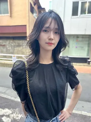 ミディアム カラー 韓国ヘア 店長NEGIのヘアスタイル