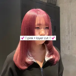 セミロング カラー 𝐑𝐢𝐤𝐚 ໒꒱♡のヘアスタイル