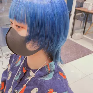 ミディアム カラー ウルフカット ハッシュカット/七海のヘアスタイル