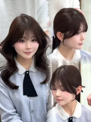 セミロング セジュン 韓国レイヤー/顔周りのヘアスタイル