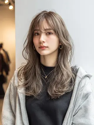 セミロング 絶対可愛い暖色カラー 🌷うる艶🌷結奈✨のヘアスタイル