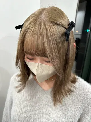 セミロング カラー さあや 【透け感/艶感】のヘアスタイル