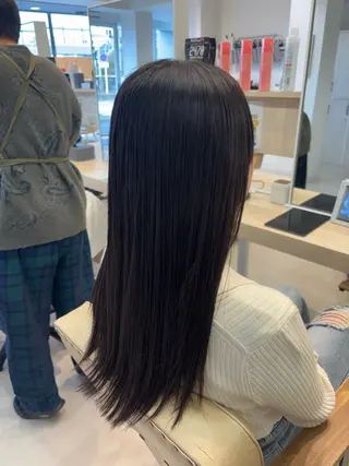ロング ニュアンスパーマ/ フェザー/マッシュのヘアスタイル