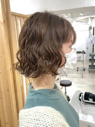 ミディアム パーマ 銀座No.1髪質改善 縮毛矯正/本木のヘアスタイル